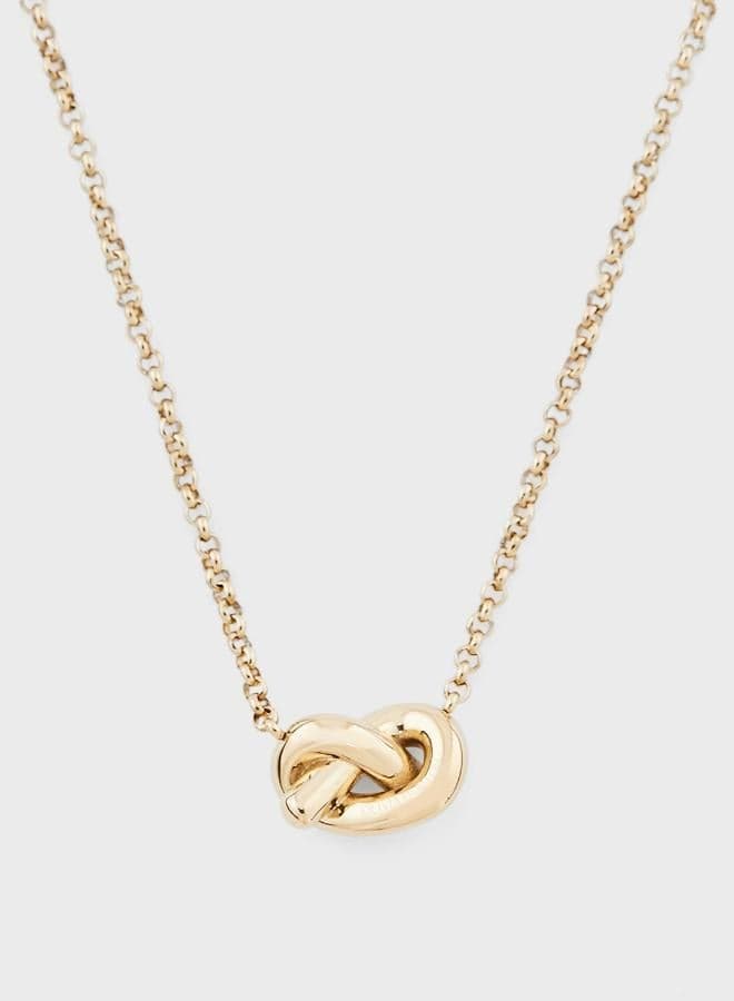 Lovers Knot Collection Pendant Necklace For Women In Yellow Gold - 24100221