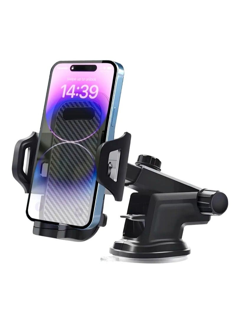 Car Phone Mount for Auto Hands Free 360 Rotatable, Car Phone Clip Holder Universal Mobile Stand for Vehicle Dashboard Windscreen Air Vent Cell Smartphone Apple iPhone Pro Max Samsung Xiaomi