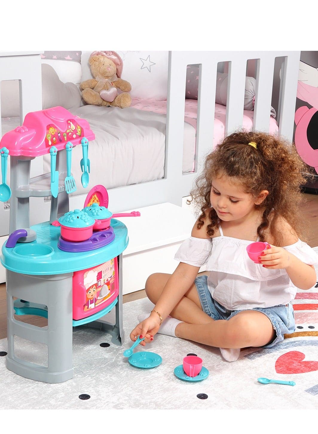 Kitchen Play Set for Kids, 26 Pieces Kitchen Accessories, Pretend Role Play Cooking Food Sets, Learning Resources Imaginative Culinary Play Toys for Preschool Toddlers, Gift for Girls