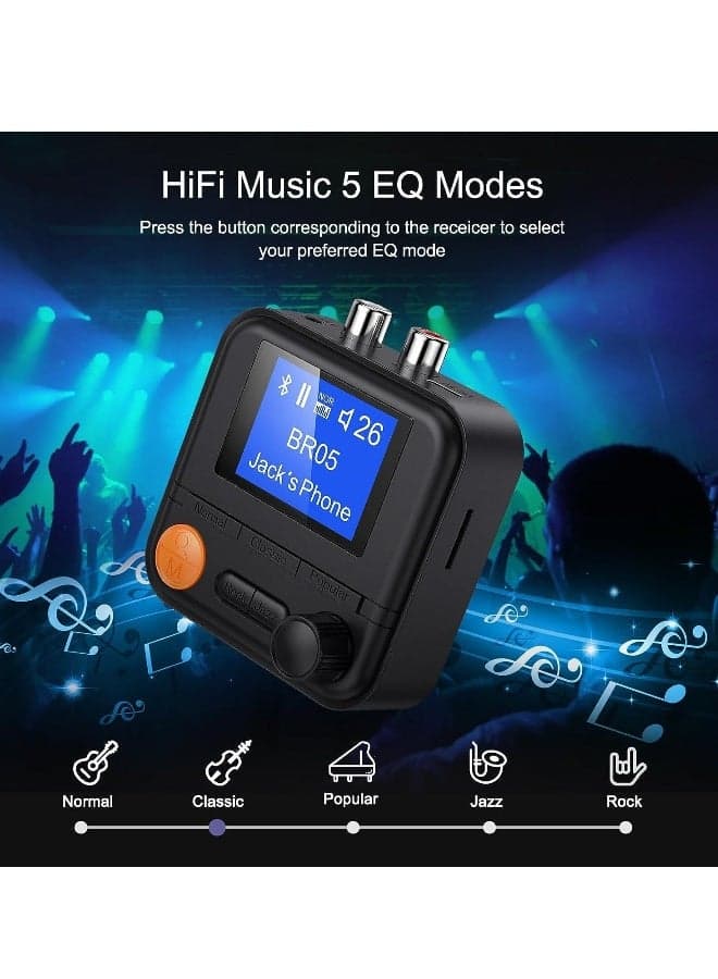 Bluetooth 5.2 Transmitter Receiver, HiFi Bluetooth Audio Adapter with Display, Wireless Audio Adapter for Music Streaming Sound System, Headphones, TV, Support TF Card/RCA/3.5mm AUX Output