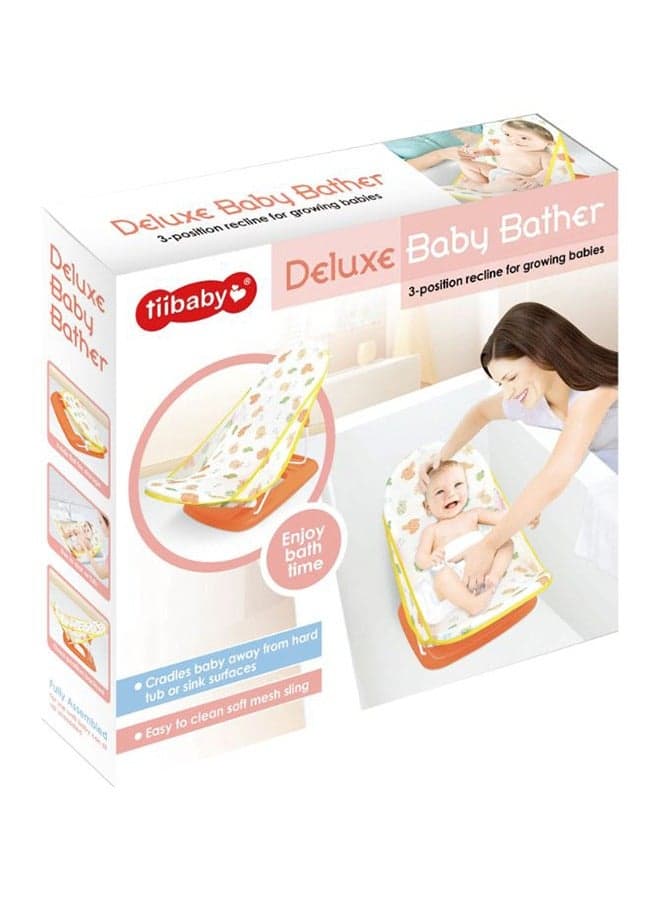 Baby Bath Chair -Orange Deluxe Baby Bather, 3-Position Recline, orange, 0-18 Months