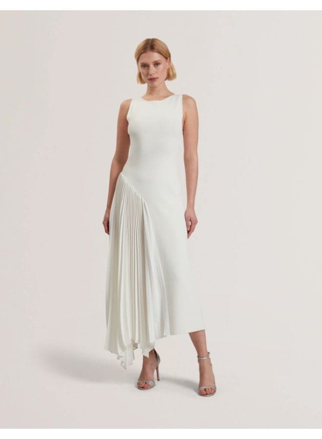 Sleeveless Knit Midi Dress With Pleat Pa