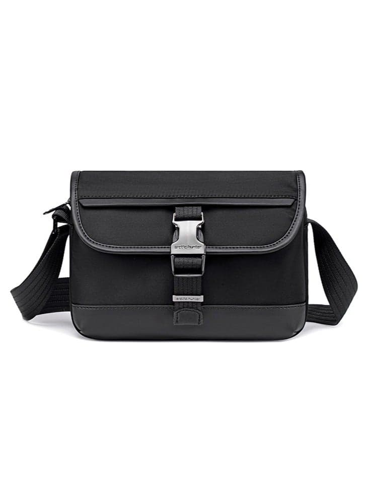 Business Crossbody Sling Bag, Small Work Office Wallet Bag with Tablet Compartment for Men, Black