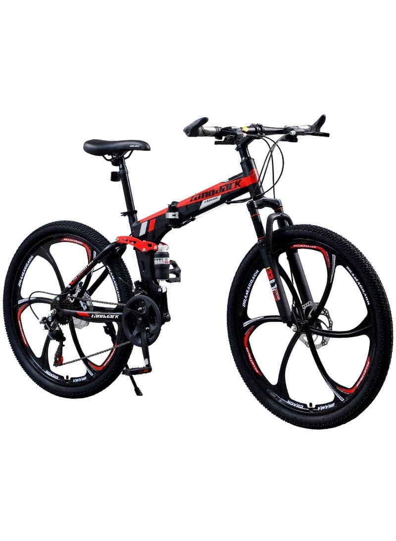 26 Inch Folding Mountain Bike, 24 Speed Full Suspension Bicycle– Men’s Outdoor & Urban Cycling, Lightweight, Durable, Comfortable, Fitness, Training, Home Gym