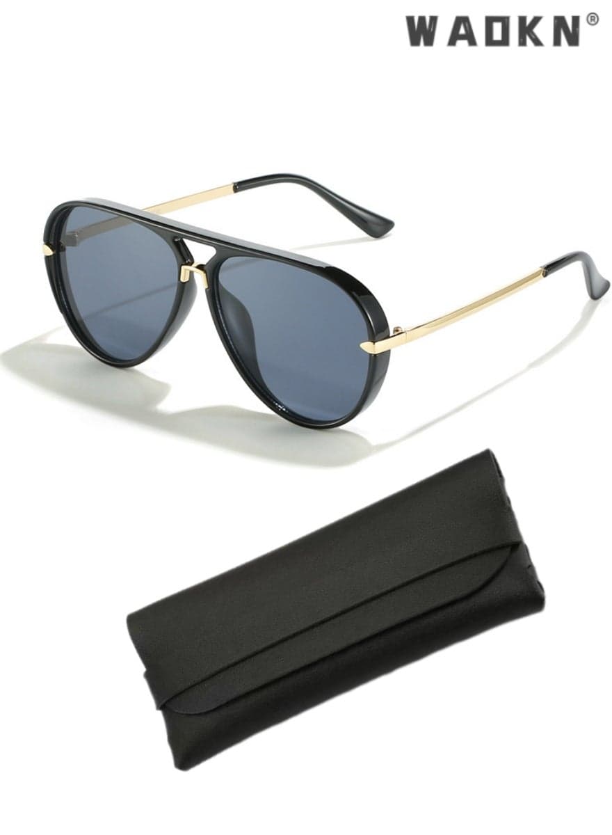 Polarized Aviator Sunglasses for Men Women, UV400 Protection Sun Glasses double bridge sunglasses with Metal and PC Frame, Fashion Anti-Glare Sun Shades for Driving, Fishing, Traveling