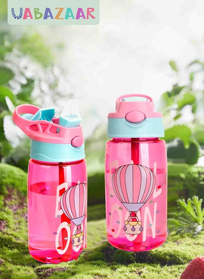 480ml Kids Water Bottle with Straw Leakproof, BPA Free, Suitable for Boys and Girls