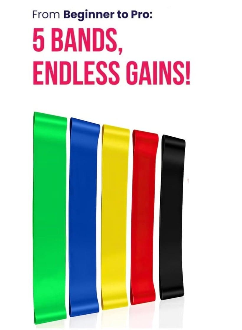 Resistance band,Portable resistance bands for workout,Natural latex material,Heavy duty,5 different resistance levels,For Strength Training & Fitness Workouts, Pilates, Yoga Physical