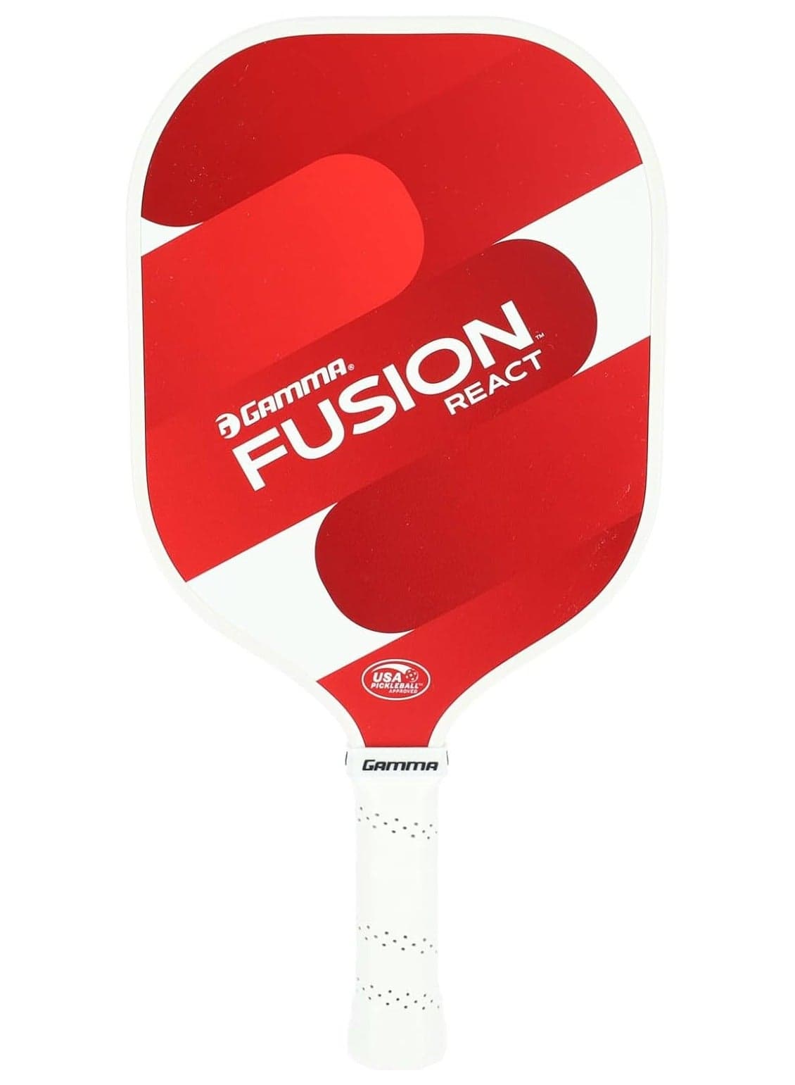 Fusion React Pickleball Paddle, Extra-Wide Fiberglass Surface Boosts Hit Potential For Beginners, Red