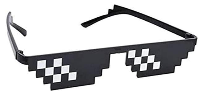ORiTi Pixelated Mosaic Party Sunglasses Novelty Costume Glasses
