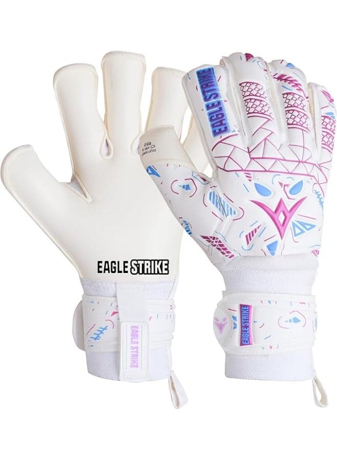 Eagle Strike Soccer Goalie Gloves - Fingers Protection, Sizes 5 to 11, 4mm German Giga Latex Pro-Level Gloves