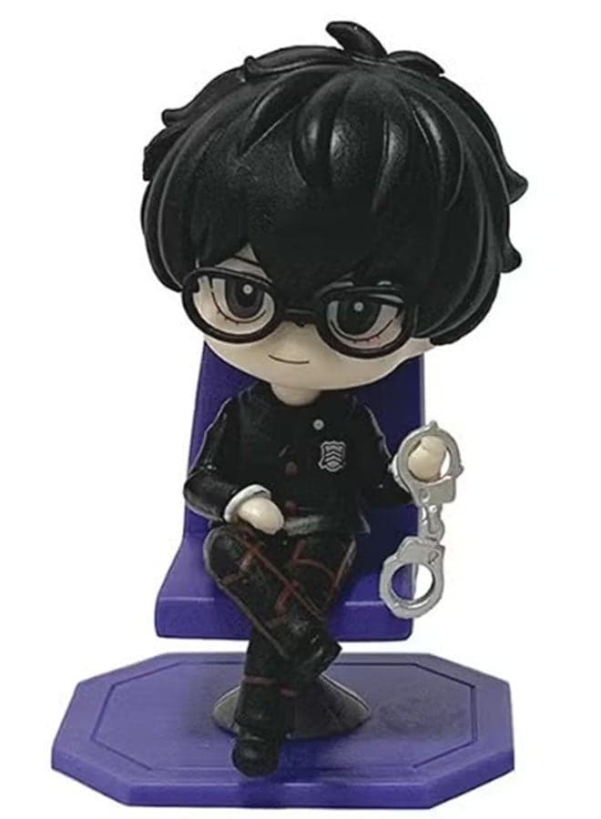 Persona Chibi Ren Amamiya Anime Figure,Adorable School Uniform Pose, Desk Decor and Stylish Birthday Gift 8cm