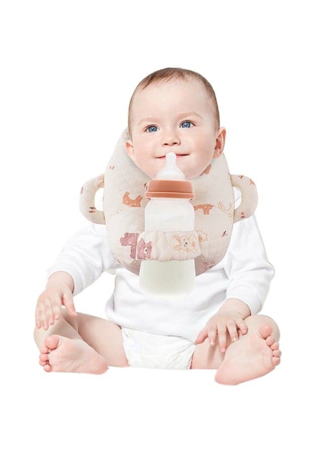 Baby Bottle Holder Hands Free, Adjustable Nursing Pillow Support, Baby Nursing Pillow, Self-Feeding Bottle Holder for Newborn, Newborn Essentials,Breast Feeding Pillow with Adjustable Waist Strap and Machine Washable, Deer