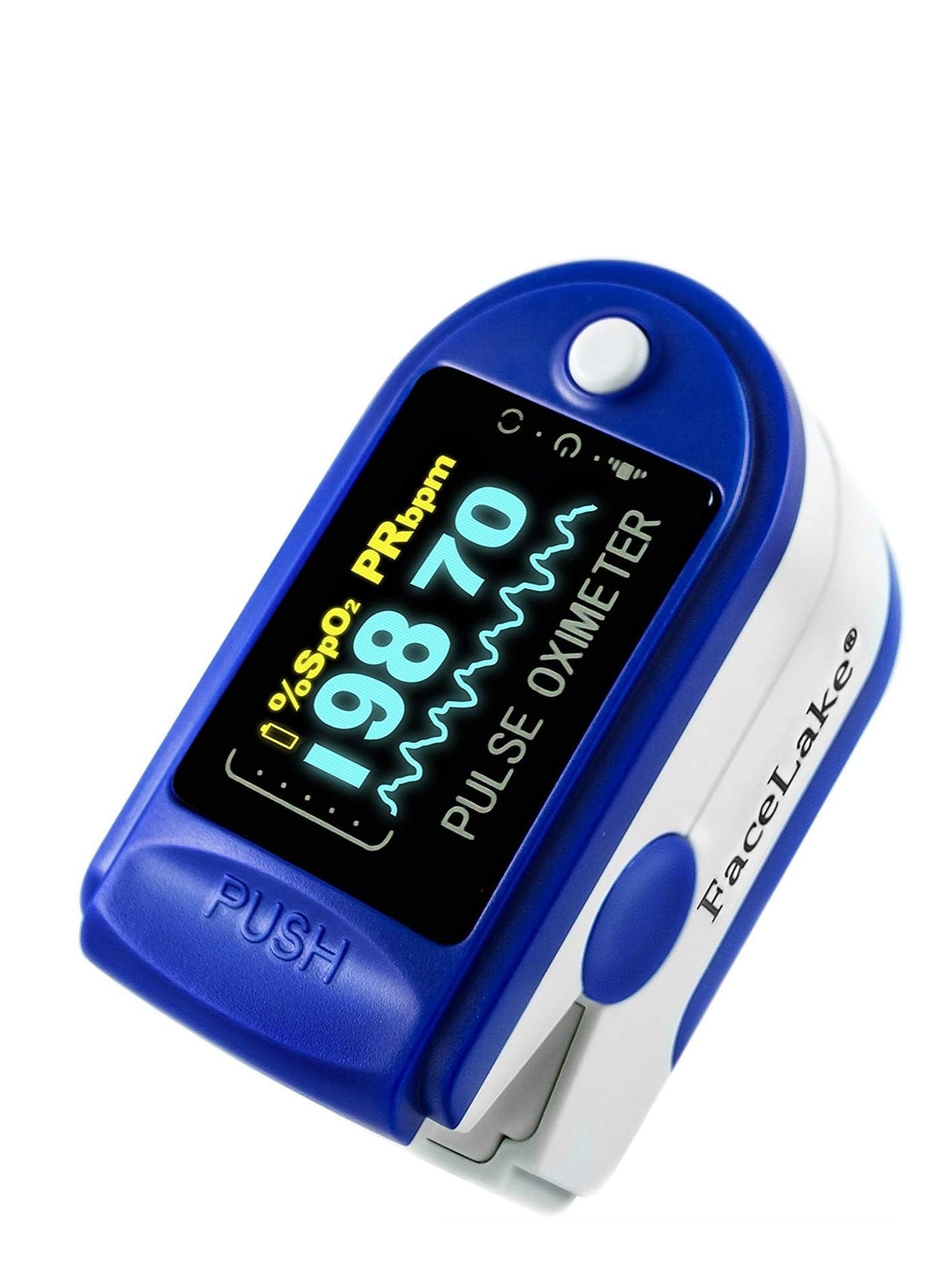 Pulse Oximeter Fingertip, Blood Oxygen Saturation Level (SpO2) and Heart Rate Monitor, Portable Carry Case, Lanyard, Batteries