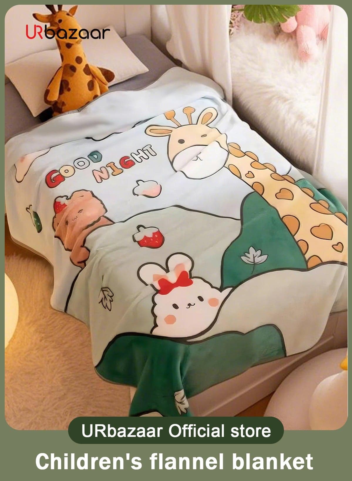 Kids Baby Blanket Unisex Newborn, Super Soft Comfy Giraffe Blanket, for Toddler Baby Nursery Bed Blankets Stroller Crib Shower Gifts, (Giraffe 39 x 55 Inch)