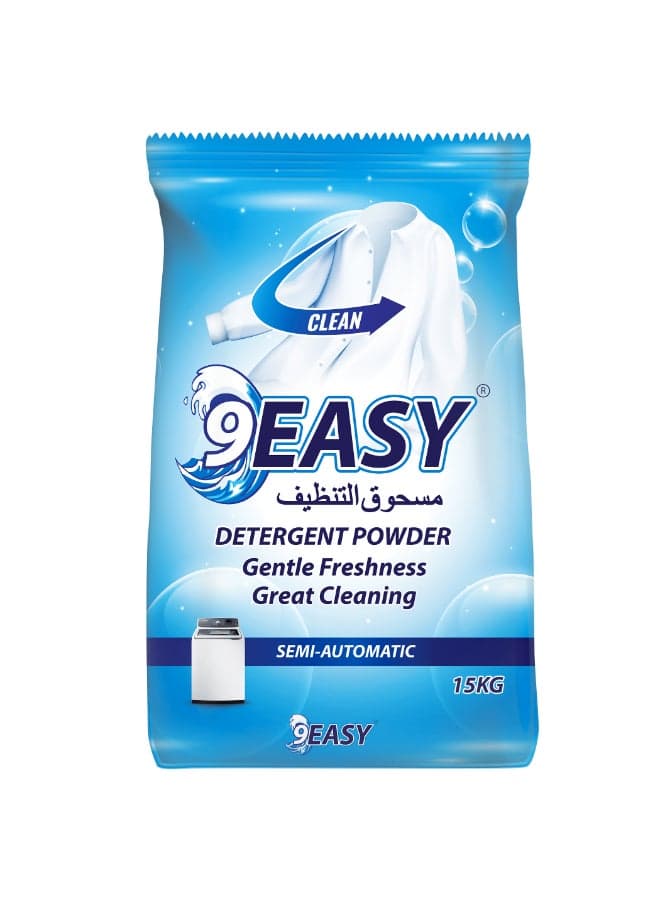 9Easy Detergent Powder 15kg - Gentle Freshness and Great Cleaning