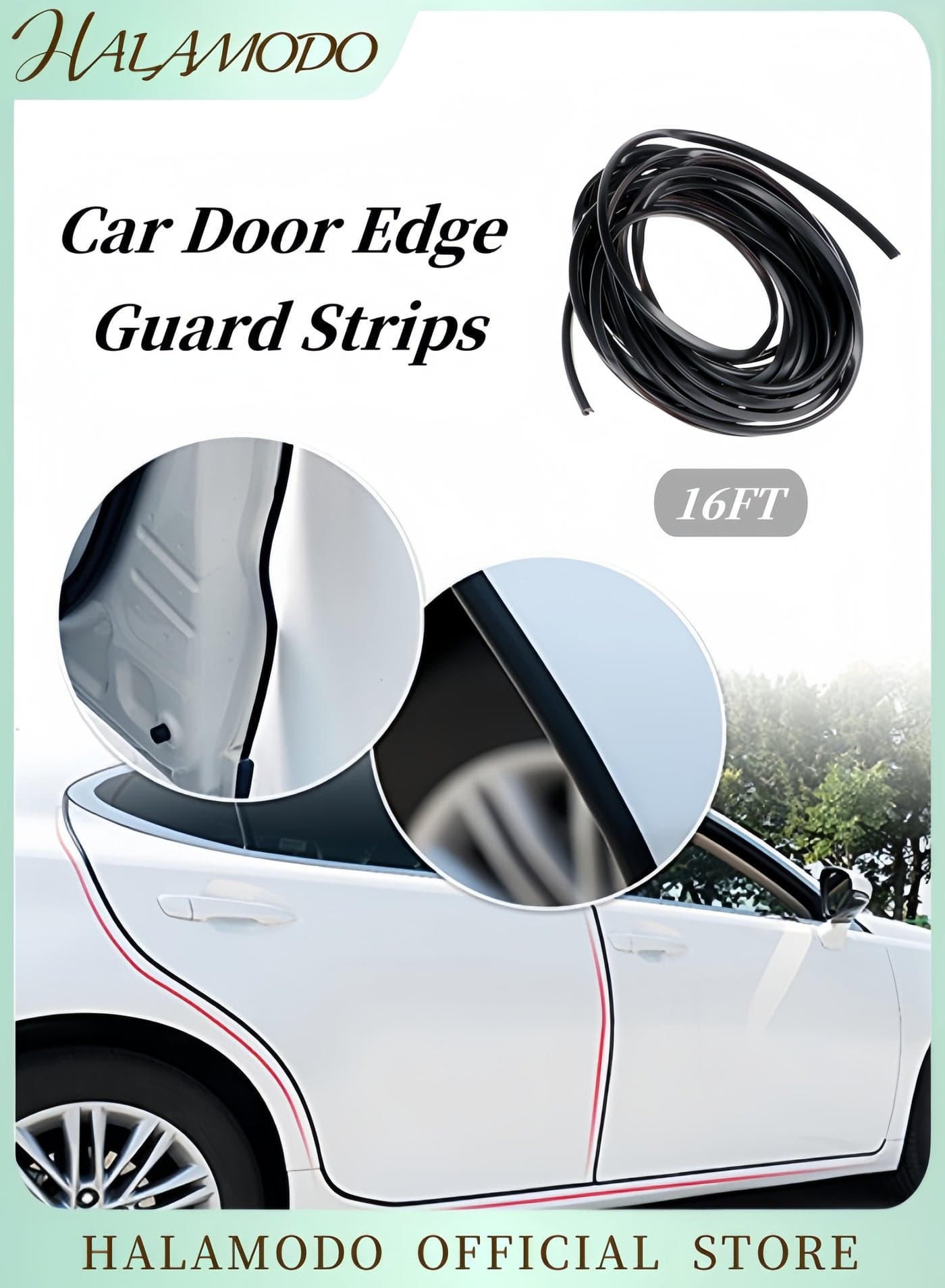 16FT Car Door Edge Guard Moulding Trim Strips Protector Rubber Seal Guard Strip with Internal Double Sided Tape Edge Guard Cover Anti-Collision Strips for Most of Cars