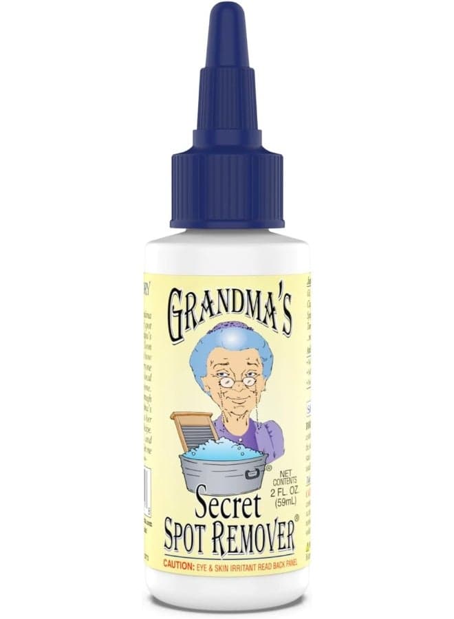 Grandma's Secret Spot Remover 2oz Powerful Laundry Stain Remover for Clothes Removes Grease Oil Ink Food Stains Fabric Cleaner Safe on Washable Fabrics Travel Size Quick Action Stain Solution