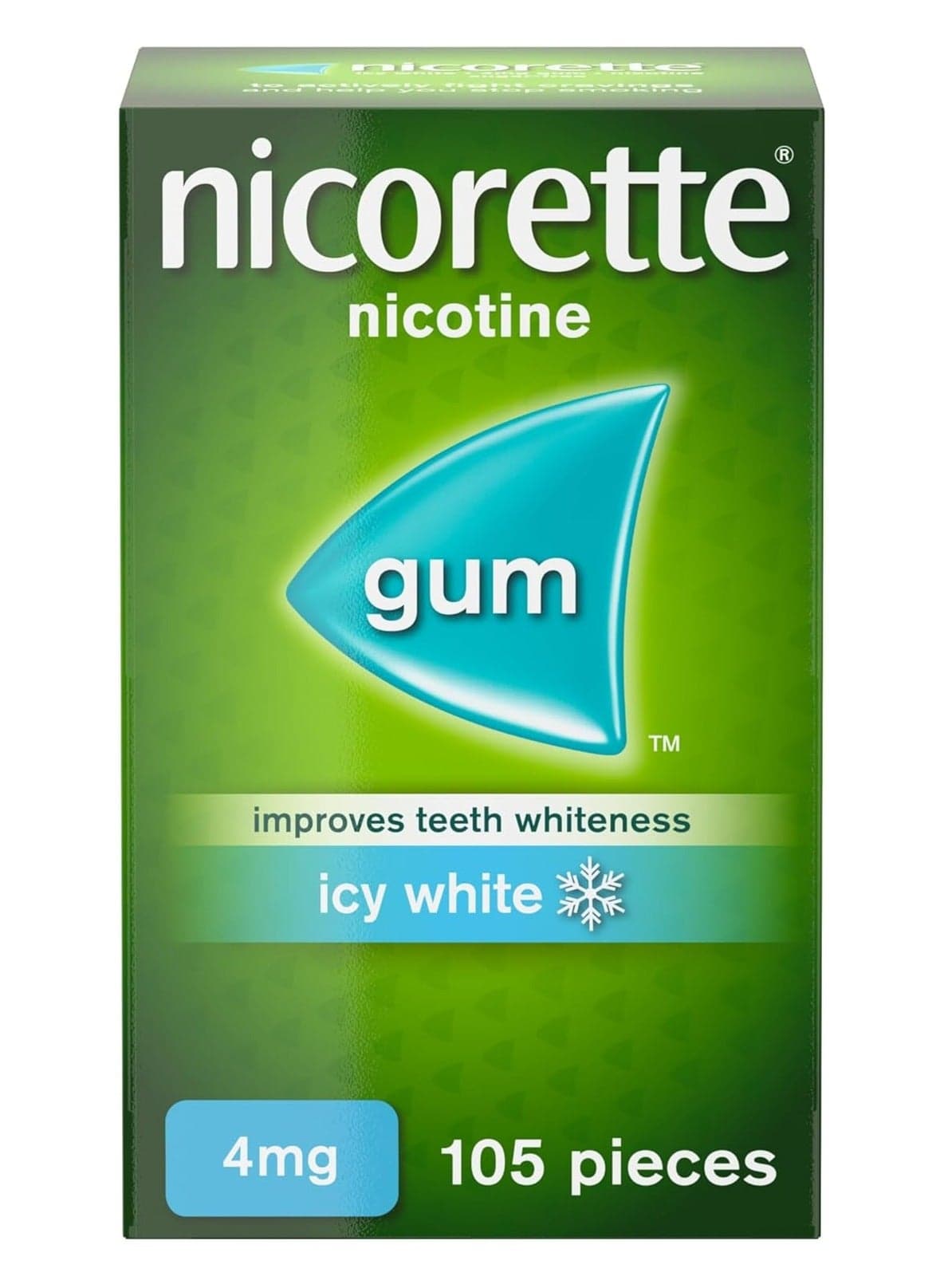 Nicorette - Icy White Flavour Chewing Gum - 4 mg - 105 pcs