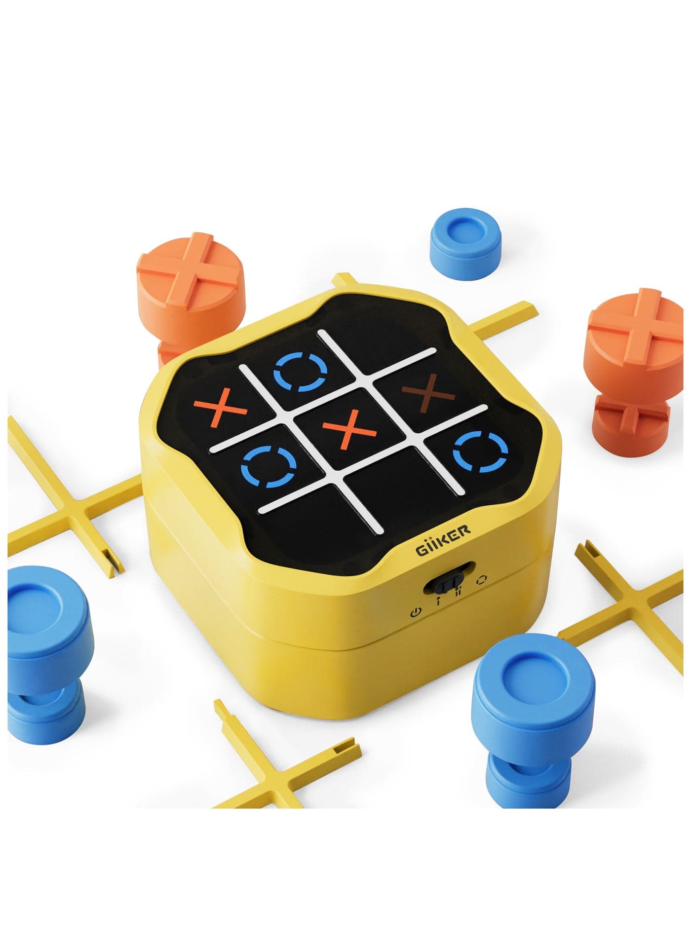 GiiKER Tic Tac Toe Bolt Game, 3-in-1 Portable Travel Handheld Puzzle Game Console for Memory Growth, Fidget Toys Board Games for Kids and Adults, Birthday Gifts Family Game Night for All Ages