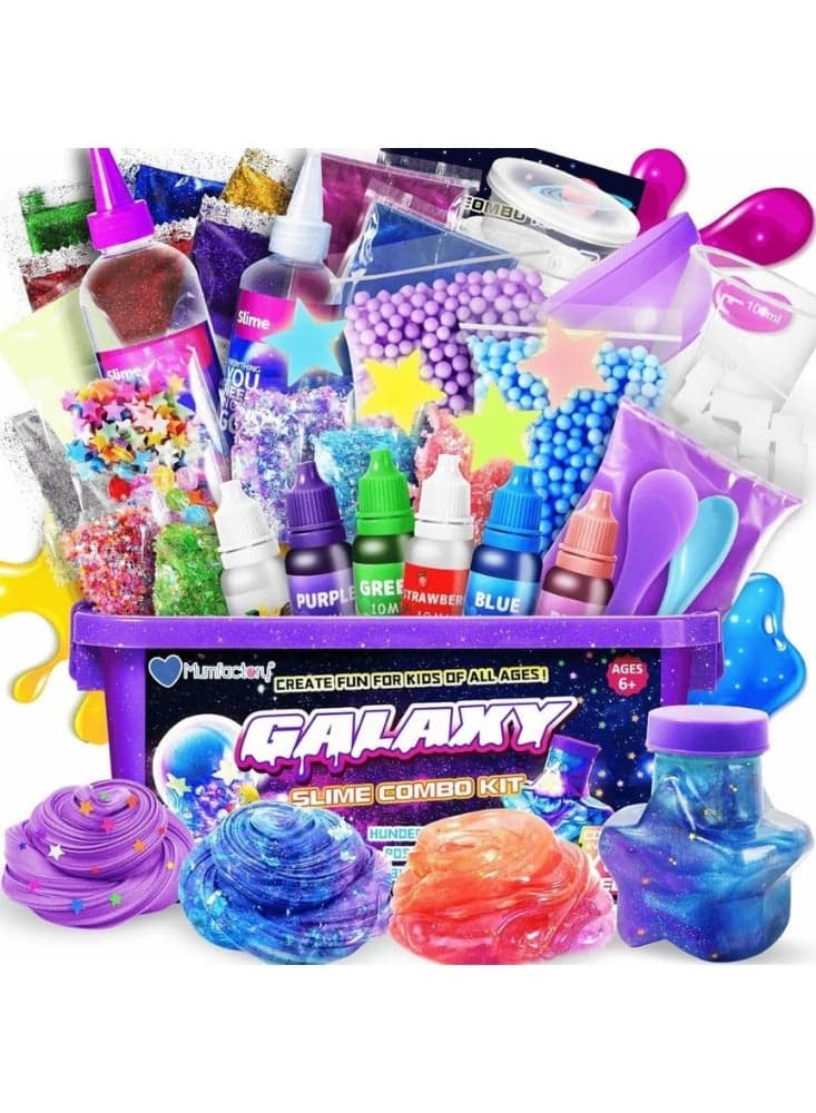 Galaxy Slime Kit for Kids – Glow in the Dark Slime Making Set