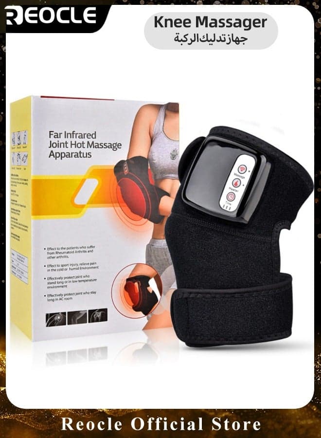 Heated Knee Brace Wrap with Massage Vibration Knee Massager with Heating Pad for Knee Leg Massager for Stress Relief