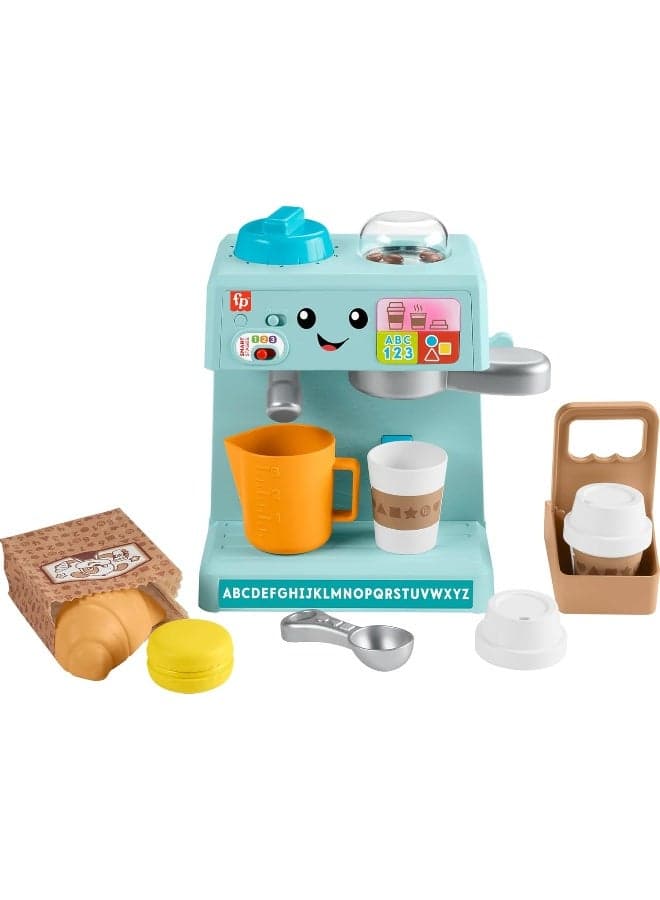 Toddler Toy Laugh & Learn Coffee Café Musical Playset With Educational Songs & 10 Pretend Play Pieces For Kids Ages 18+ Months