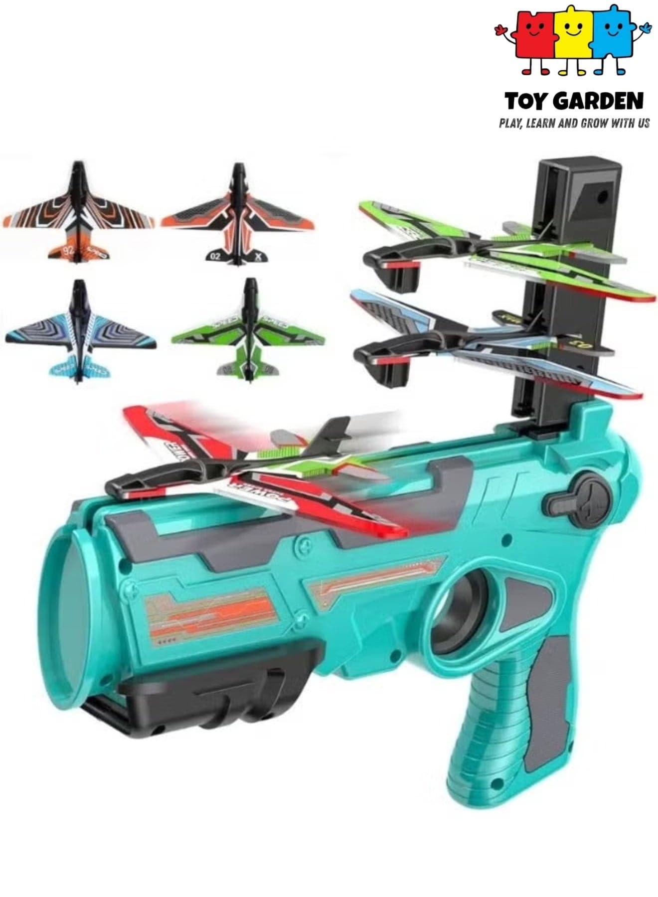 Assorted Color Airplane Launcher Gun Toy with 4 Foam Glider Planes – Catapult Flying Plane Toy for Kids Boys & Girls – One-Click Ejection Shooter, Outdoor Throwing Glider Airplane Game, Hand Launch Aircraft Toy, Fun Battle Flight Launcher Set for Children Parties & Gifts