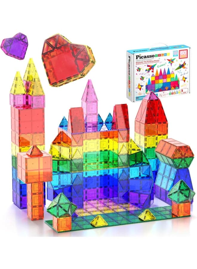 Picasso Magnetic Tiles Building Blocks 60-pieces