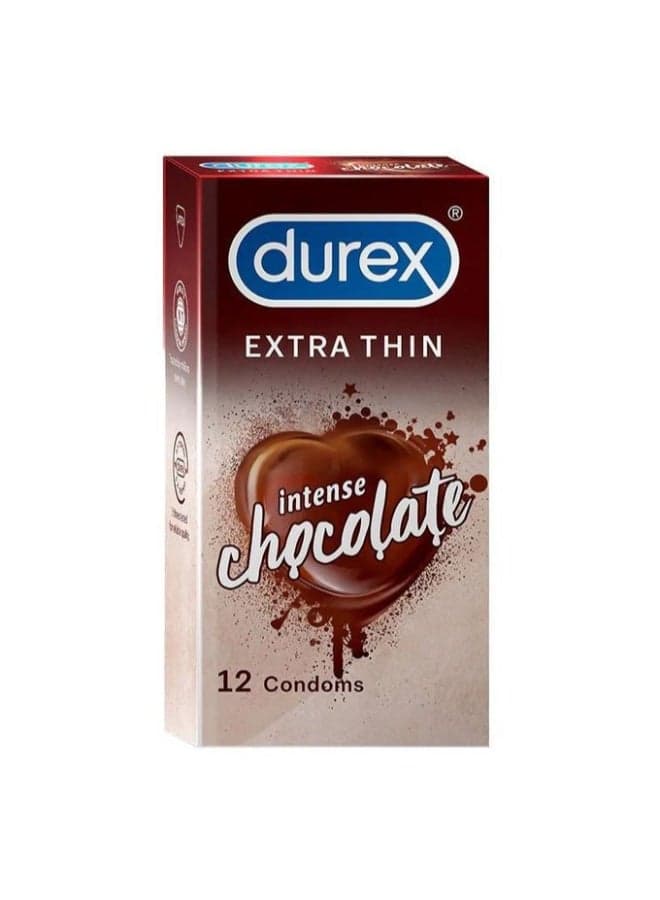 12-Piece Extra Thin Intense Chocolate Flavored Condoms For Men