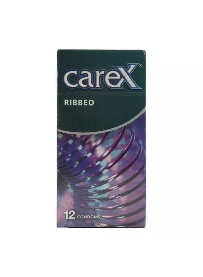 Carex Ribbed Condoms, Length 160mm- Pack of 12
