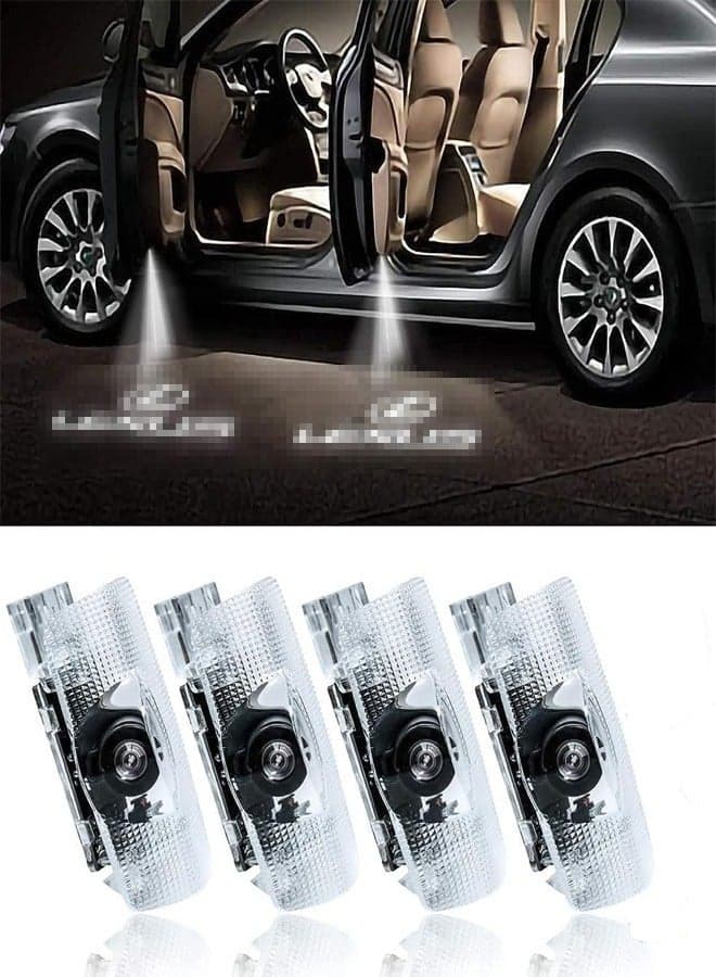 4 Pack LED Car Door Logo Light Projector, Welcome Laser Lights Car Door Courtesy Lights 3D Logo Door Lights White LED Projector Lamps for RXESGXLSLXISGSRCUX Series Door Light Replacement