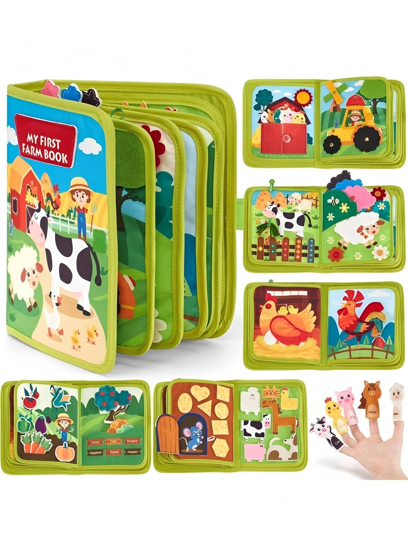 Busy Book for Toddlers 1-3 - Montessori Toys Busy Board for 1 Year Old Boy Gifts Girl Toys Educational Learning Quiet Activity Books Toddler Airplane Travel Toy 1-2 One Year Old Birthday Gift