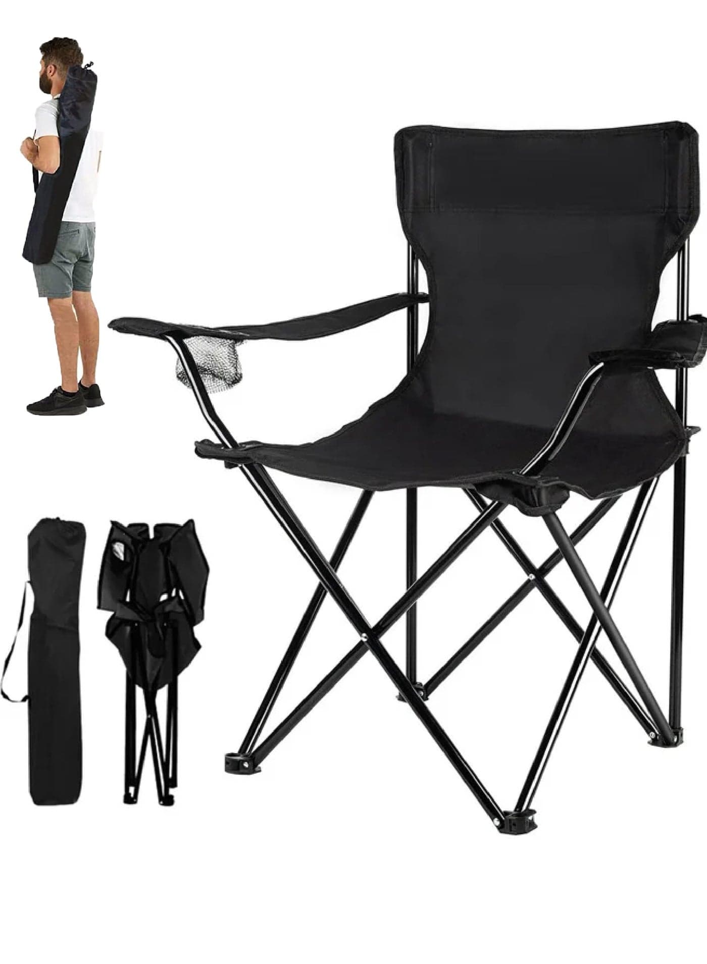 Portable Camping Chairs Enjoy The Outdoors with a Versatile Folding Chair Sports Chair Outdoor Chair & Lawn Chair Lightweight Camping Chair with Arm Cup Holder