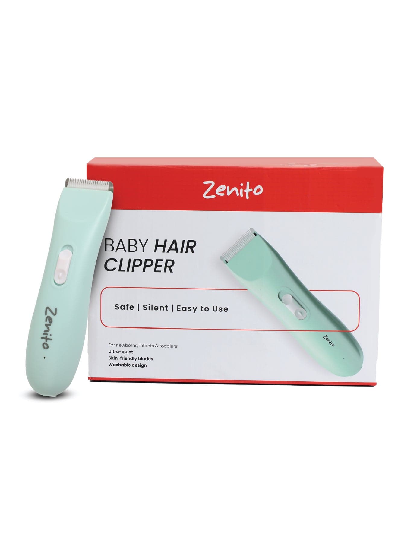 Zenito Baby Hair Trimmers - Quiet & Safe Haircut Kit -Baby Hair Clippers, Quiet & Dual-Mode Hair Cutting for 0-12, Waterproof Rechargeable & Cordless Hair Trimmer for Infant Toddler & Kids