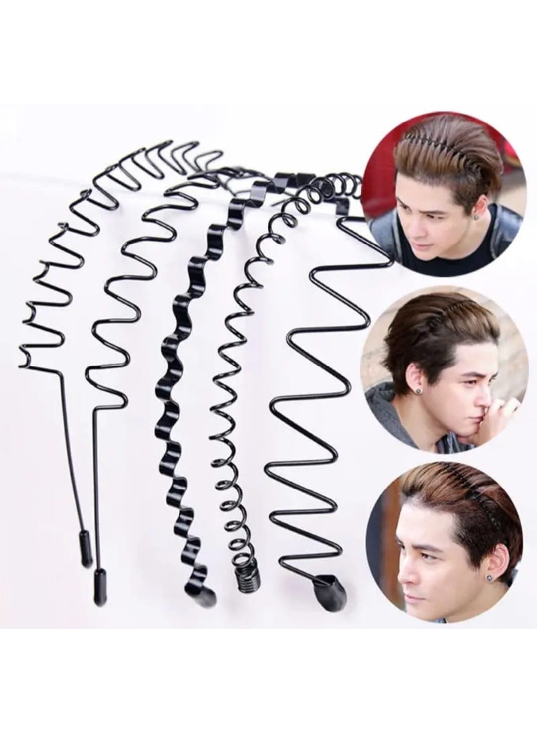 6 Pcs Non-Slip Metal Headbands-Fashionable Wave Hair Hoops For Men and Women, Elastic and Comfortable Hair Tool, Daily Wear, Sports, Formal, Perfect for Running and Casual Wear, Stylish Headgear, Durable Headband