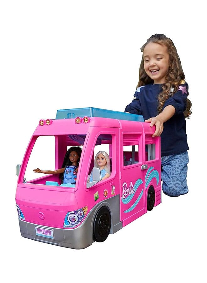 Camper, Doll Playset with 60 Accessories, 30-Inch Slide, Dream Camper