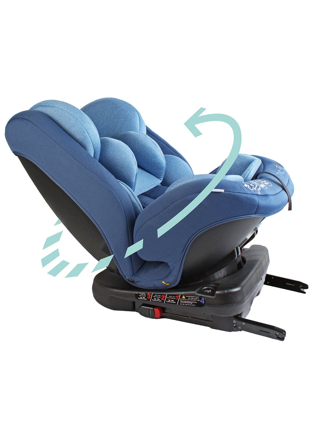 Rover 360° Baby Car Seat – Group 0+/1/2/3 Convertible Travel Seat (0m–12y), Rear Facing 0–12m, Forward Facing 9m–12y, Safety Harness – Blue