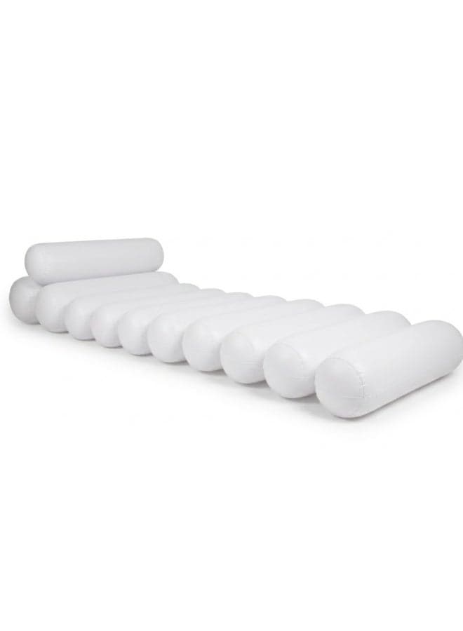 Adventure Lab Premium Luxury Inflatable Pool Lounger Float – Premium Air Mattress Raft for Adults | Heavy Duty PVC Swimming Pool Bed | Comfortable Sunbathing Water Float for Beach & Villa Pool (White)