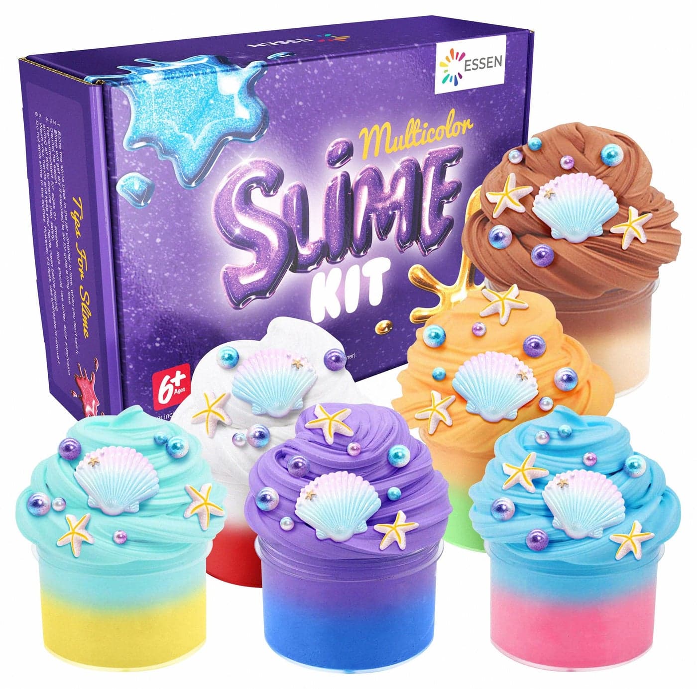 Butter Slime Kit 6 Pcs Non-Sticky Stress Relief Scented Super Soft Sludge Slime Toys For Kids Boys Girls Education Art Craft Party Birthday Gifts