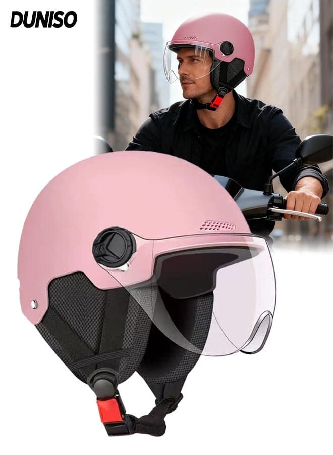 Helmet for Electric Bike,Electric Scooter Helmet,Highly Protective Shock Absorbing Half Scooter Helmets,with Ear Protection,Drop Resistant,Adjustable Head Circumference,for Scooters,Mopeds,Mountain Bikes,Road Bikes