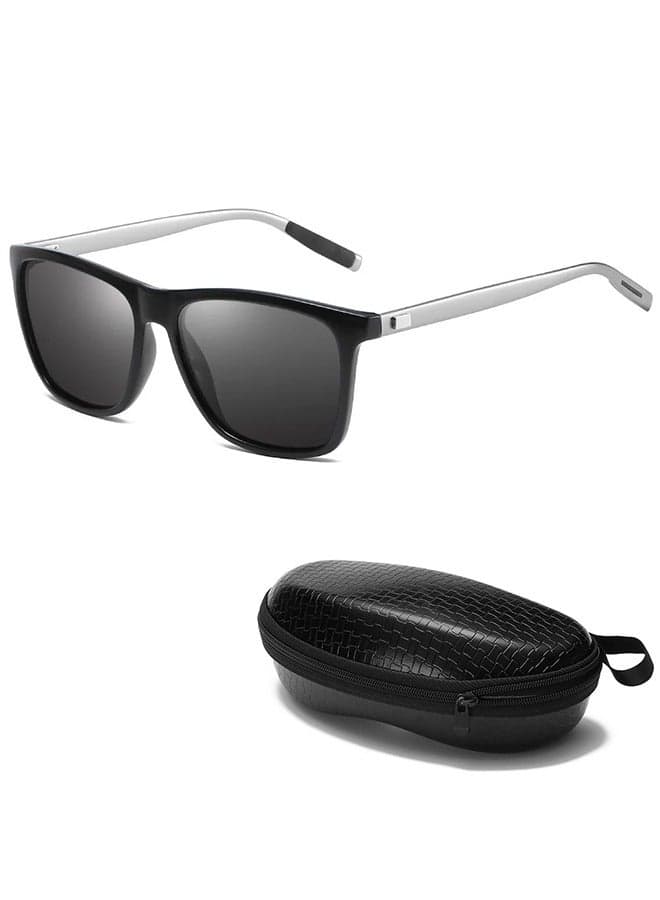 Square Sunglasses Unisex Vintage Retro or Men Women Fashion Rectangle Sun Glasses with Glasses Case