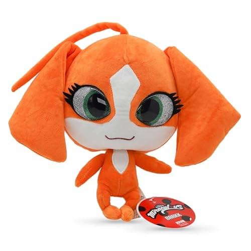 Miraculous Ladybug Kwami Mon Ami Barkk 9inch Dog Plush Toys for Kids Super Soft Stuffed Toy with Resin Eyes High Glitter Gloss Detailed Stitching Finishes Wyncor Orange M13001