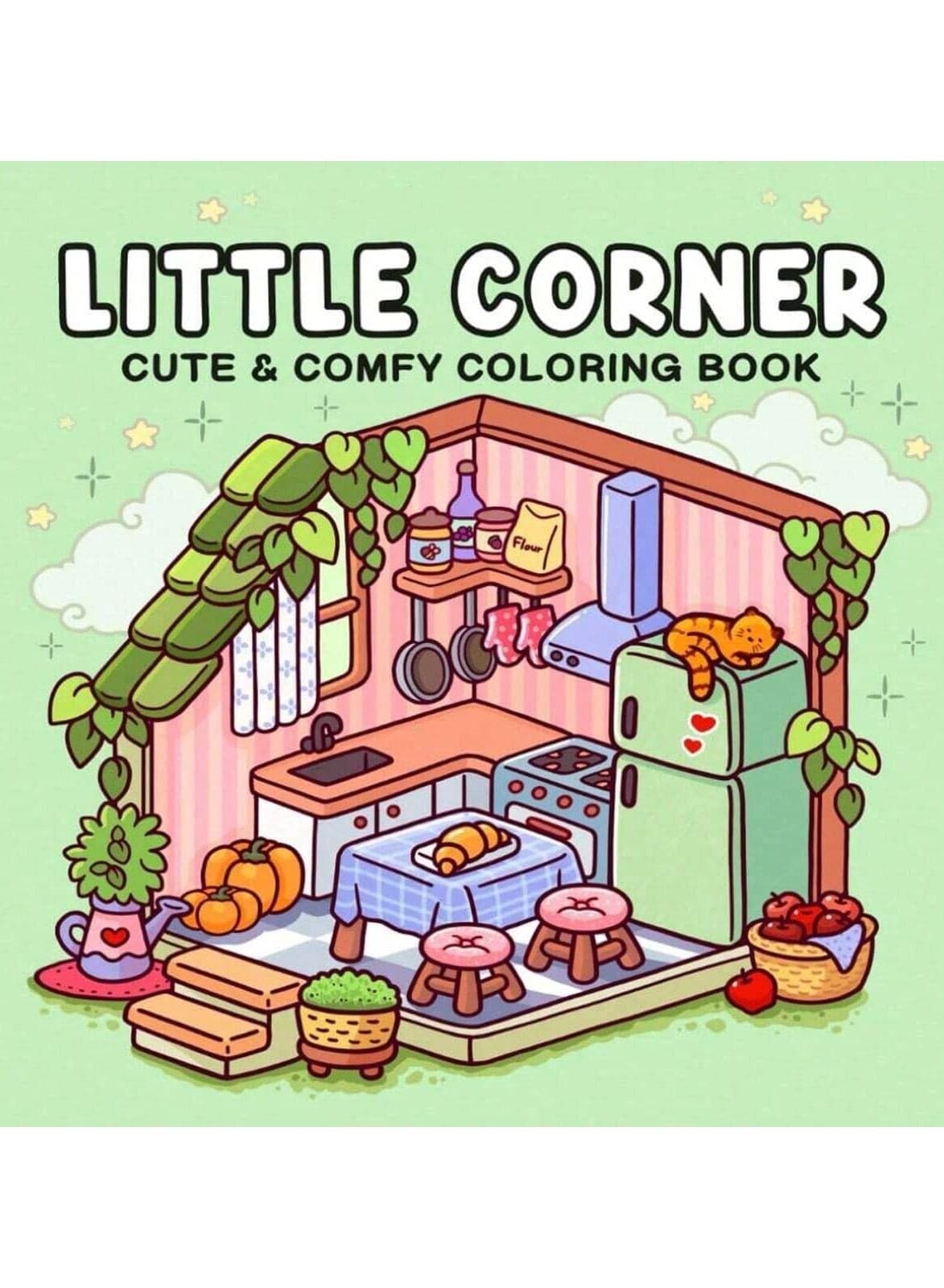 Little Corner Cozy Coloring Book – 40 Pages of Relaxing Small Room Designs with Whimsical Animated Cover, Perfect for Teens & Adults, Ideal for Stress Relief & Artistic Expression, Great Gift for Valentine's Day, Christmas, Birthdays, and More
