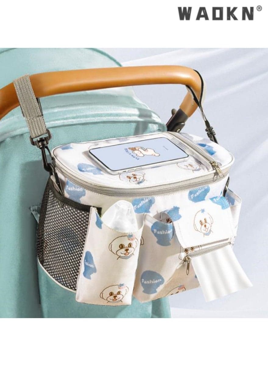 Multifunctional Baby Stroller Hanging Bag,Storage & Organizer,Ideal for Outdoor Use, Waterproof Oxford Fabric,Stylish Design with Multiple Carrying Options for Hands - Free Convenience
