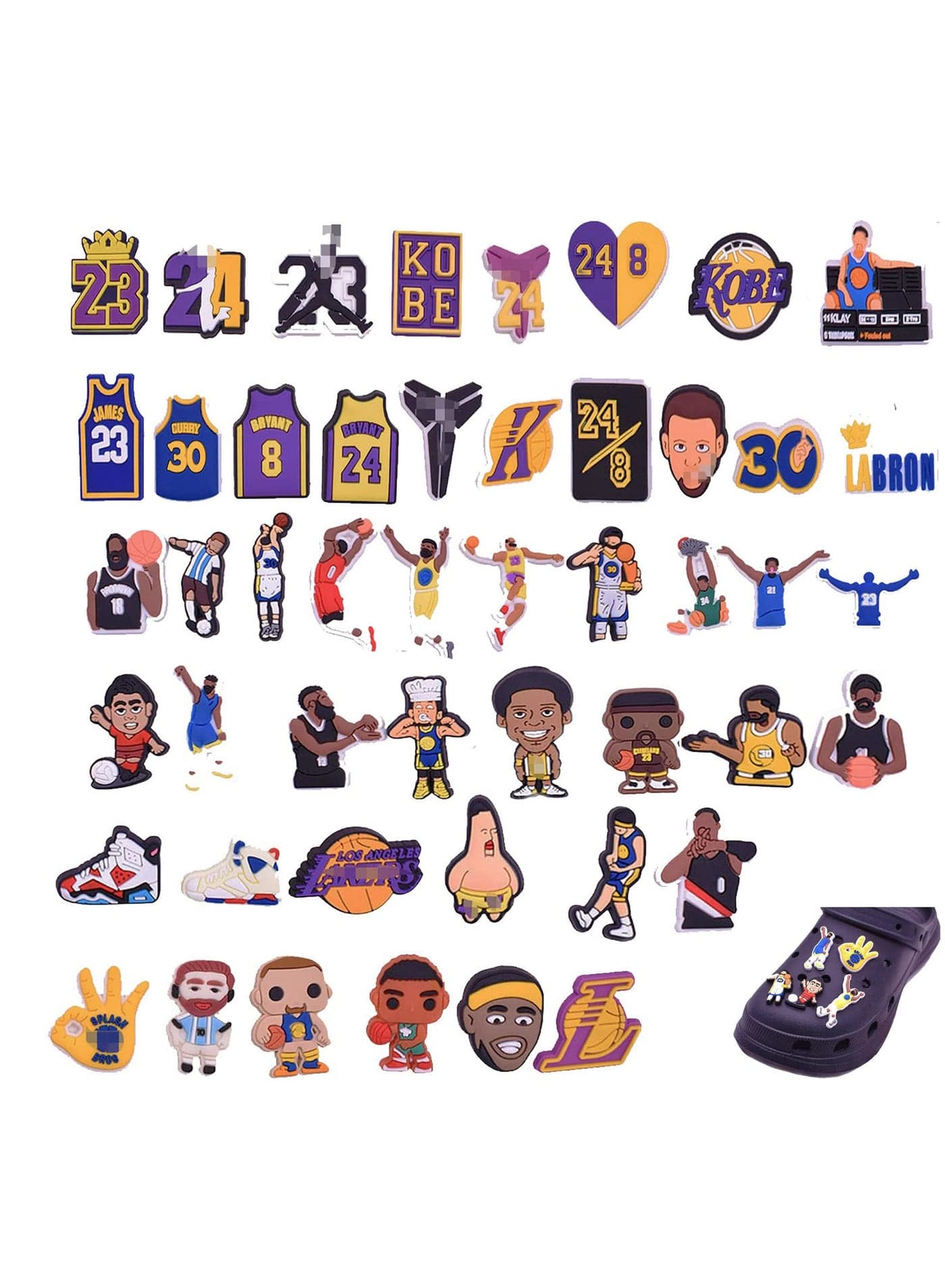 50 Pieces Basketball Croc Charms Jibbitz Crocs Accessories for Shoe Buckle Party Favors Mini Decoration Charm for Women Girls Men