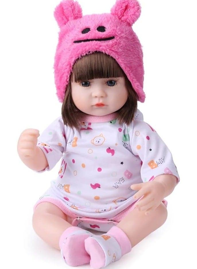 16 inch 42cm Reborn Baby Doll Soft cloth vinyl head, leg and hand Silicone Doll newborn real like Baby Doll Girl Toy - PINK