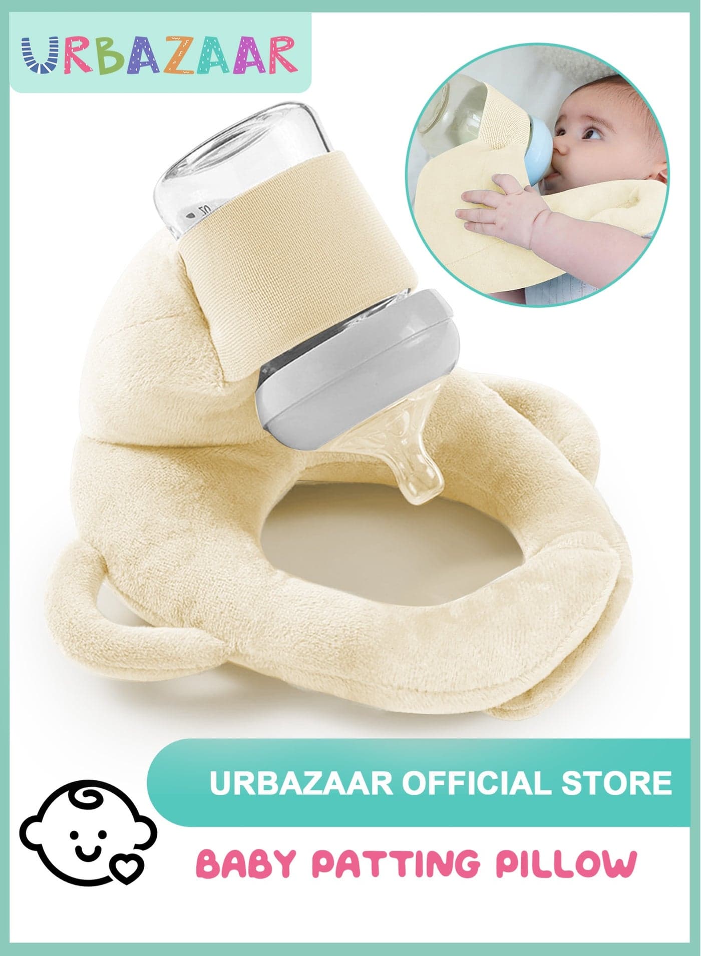 Baby Self Feeding Cushion, Baby Self Feeding Pillow, Breast Feeding Pillow, Baby Feeding Bottle Holder, Baby Organic Cotton
