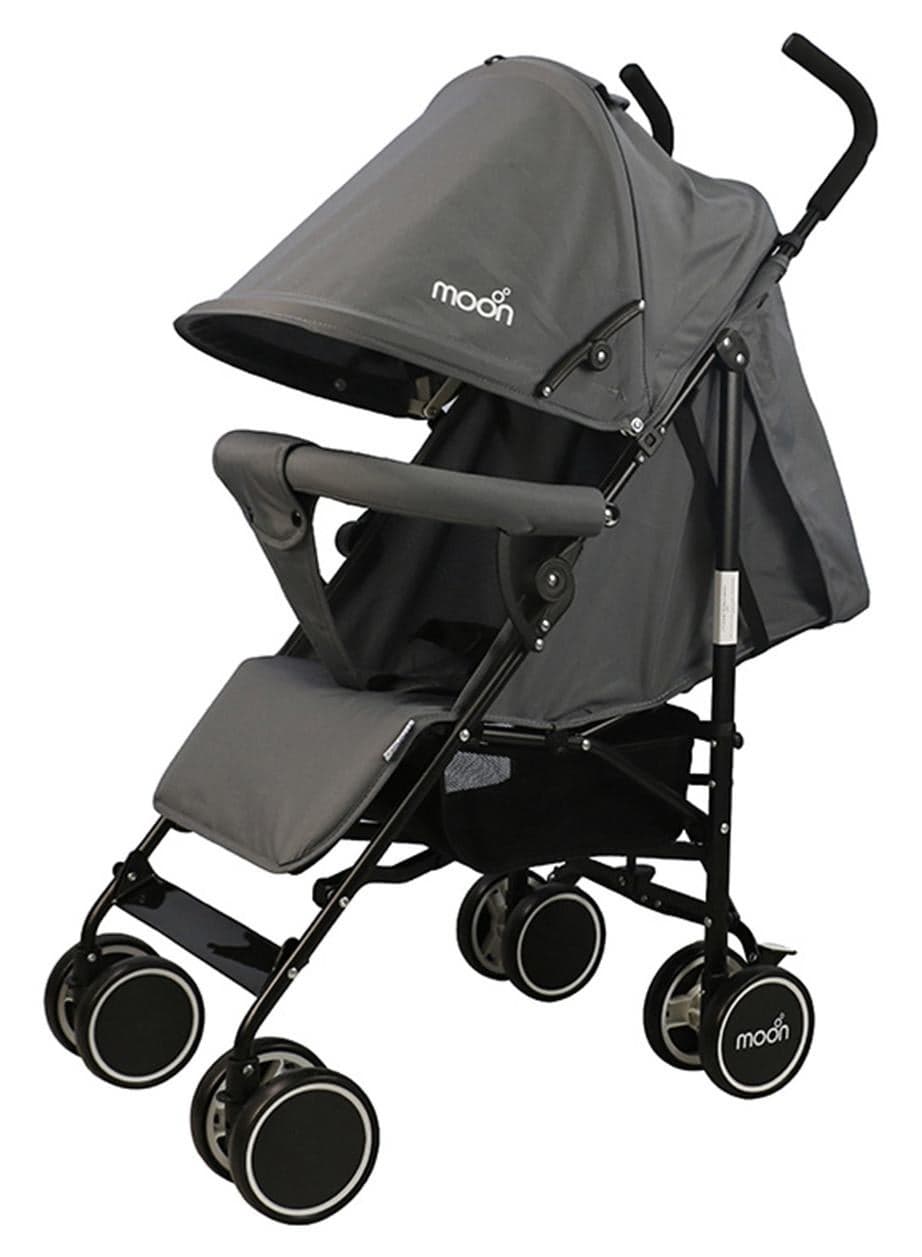 Strek Lightweight Travel Stroller – Umbrella Fold, Multi-Recline, Storage Basket, Compact And Travel-Friendly, 0m+ to 18kg – Mid Grey