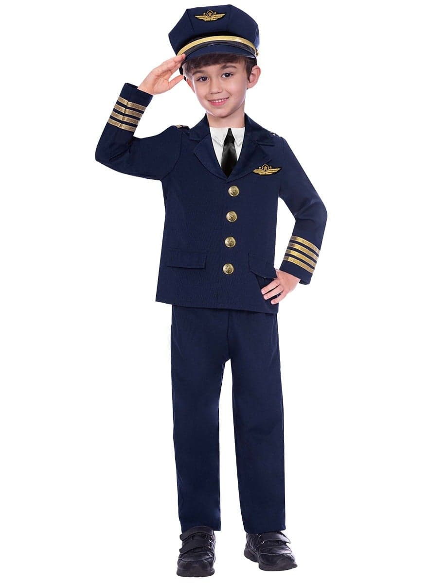 Child Pilot Career Costume, Dress-Up Outfit for School Events, and Pretend Play