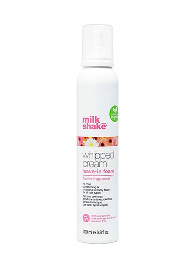 Whipped Cream Flower Leave-In Conditioning Foam – Vegan No Rinse Hair Moisturizer with Moringa Extract & Integrity 41 for Hydration, Shine & Color Protection, 200ml